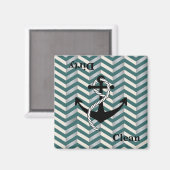 Vuile schone nautische chevron vaatwasser magneet (Voorkant / Achterkant)