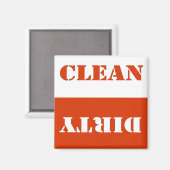 Vuile schone rode vaatwasser magneet (Voorkant / Achterkant)