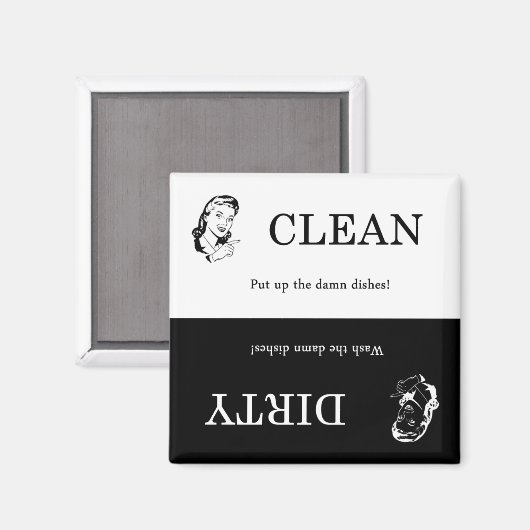 Vuile / schone vaatwasser magneet (Voorkant / Achterkant)