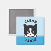 Vuile schone vaatwasser magneet - Schattig (Voorkant / Achterkant)