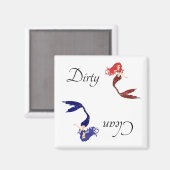 Vuile schone vaatwasser magneet zeemeerminnen rood (Voorkant / Achterkant)