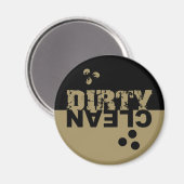 Vuile/schone Vaatwasser Magnet Zwart en Goud (Voorkant / Achterkant)