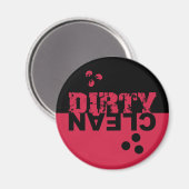 Vuile/schone Vaatwasser Magnet Zwart en Rood (Voorkant / Achterkant)