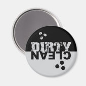 Vuile/schone Vaatwasser Magnet Zwart en Zilver (Voorkant / Achterkant)