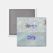 Vuile schone Vaatwasser magneten - bubbels en ster (Voorkant / Achterkant)