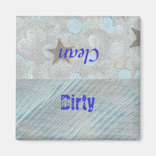 Vuile schone Vaatwasser magneten - bubbels en ster