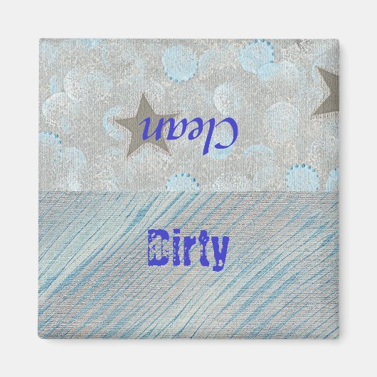 Vuile schone Vaatwasser magneten - bubbels en ster (Voorkant)