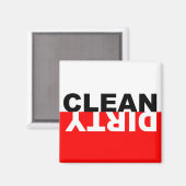 Vuile schone vaatwasser rode magneet (Voorkant / Achterkant)