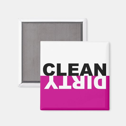 Vuile schone vaatwasser roze magneet (Voorkant / Achterkant)