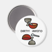 Vuile schotels / schone schotels magneet (Voorkant / Achterkant)