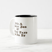 vuile taak tweekleurige koffiemok (Voorkant links)