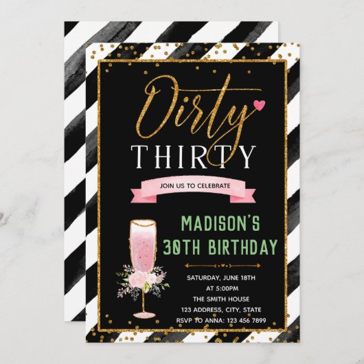 Vuile themaverjaardagsuitnodiging kaart (Voorkant / Achterkant)