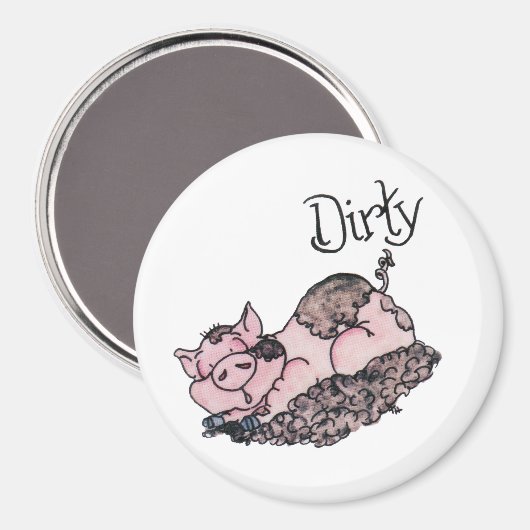 Vuile varkensvaatwasser magneet (Voorkant / Achterkant)