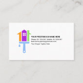 Vuile wanduitstrijkverf met natte verf visitekaartje (Achterkant)