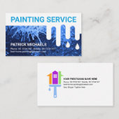 Vuile wanduitstrijkverf met natte verf visitekaartje (Voorkant / Achterkant)