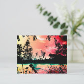 Vuilen en vogels briefkaart (Staand voorkant)