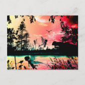 Vuilen en vogels briefkaart (Voorkant)