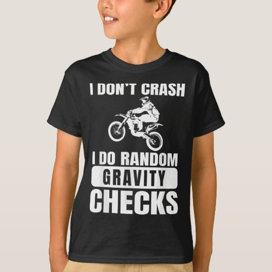 Vuilfiets niet crashen doe willekeurige zwaartekra t-shirt (Voorkant)