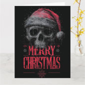 Vuilgotische schedel met een versleten Kerstmanhoe Kaart (Gele Bloem)