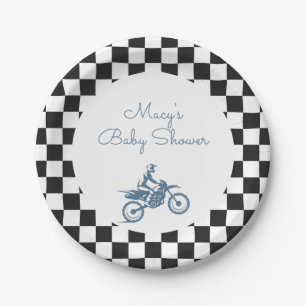 Vuilige Motor Baby Shower Papieren Bordje
