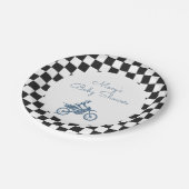 Vuilige Motor Baby Shower Papieren Bordje (Gekanteld)