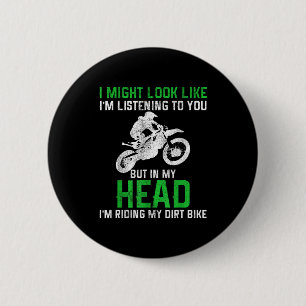 Vuilnis Bike Motocross Enduro Grappige Quote Motor Ronde Button 5,7 Cm