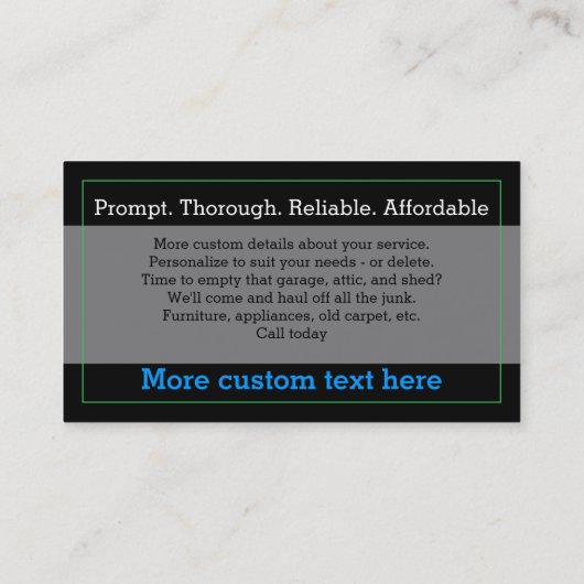 Vuilnis het Vervoeren Troep Verwijdering Rode  Pic Visitekaartje (Achterkant)