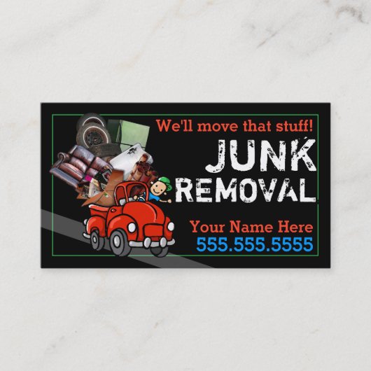 Vuilnis het Vervoeren Troep Verwijdering Rode  Pic Visitekaartje (Voorkant)