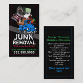 Vuilnis het Vervoeren Troep Verwijdering Schattige Visitekaartje (Voorkant / Achterkant)