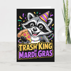 Vuilnis Koning Wasbeer Mardi Gras Pizza Feest Grap Kaart