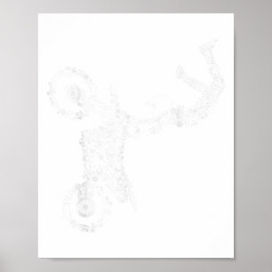 Vuilnis Motorrijder Motocross Enduro Vuilnis Fiets Poster