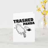 Vuilnis Panda Dronken Wasbeer Grappig Kaart (Gele Bloem)