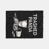 Vuilnis Panda Dronken Wasbeer Grappige Wasbeer Die Fleece Deken (Voorkant (Horizontaal))