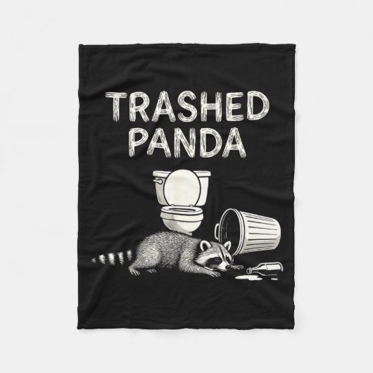 Vuilnis Panda Dronken Wasbeer Grappige Wasbeer Die Fleece Deken (Voorkant)
