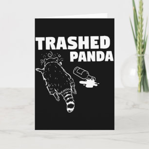 Vuilnis Panda Dronken Wasbeer Grappige Wasbeer Die Kaart