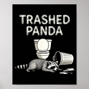 Vuilnis Panda Dronken Wasbeer Grappige Wasbeer Die Poster