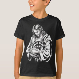 Vuilnis Panda Jezus Wasbeer Vernielde Wasbeer Dier T-shirt