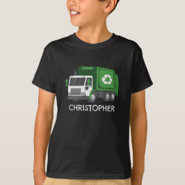 Vuilnis/Recyclen Vrachtwagen met Kinder Naam T-shirt