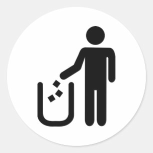 vuilnis van strooisel ronde sticker