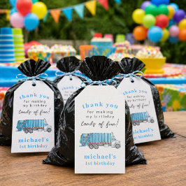 Vuilnis Vuilstwagen 1e Verjaardag Bedankt Favoriet Cadeaulabel