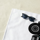 Vuilnisauto cartoon illustratie strandlaken (In situ)