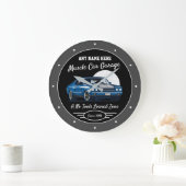 Vuilnisauto voor elke naam Blauwe Zwarte Grijs Grote Klok (Huis)