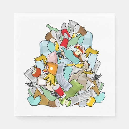 vuilnisbak afval vuilnis Napkins Servet (Voorkant)