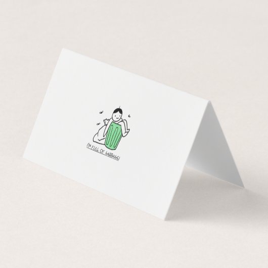 vuilnisbak en een gemiddelde quote visitekaartje (Voorkant)