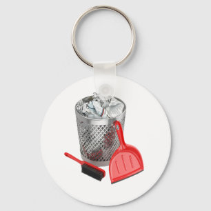 Vuilnisbak en vuilnisbak sleutelhanger