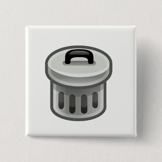 vuilnisbak vierkante button 5,1 cm (Voorkant)