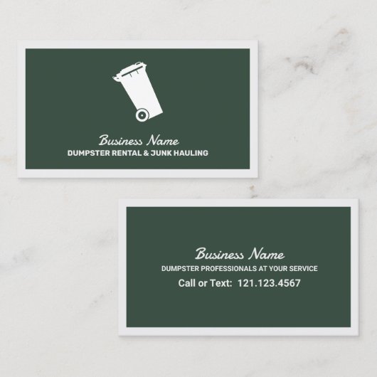 vuilnisbak visitekaartje (Voorkant / Achterkant)