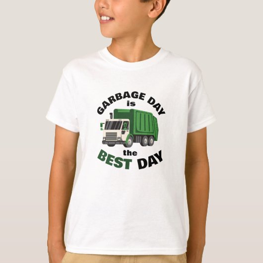 Vuilnisdag is de beste dag Kinder T-shirt (Voorkant)