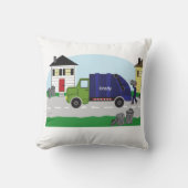 Vuilnisdag is de beste dag!" Naam vuilniswagen Kussen (Voorkant)