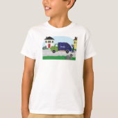 Vuilnisdag is de beste dag!" Naam vuilniswagen T-shirt (Voorkant)